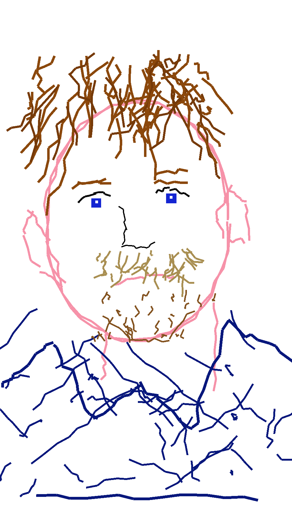 Portrait redrawn as a bad MS Paint mouse drawing